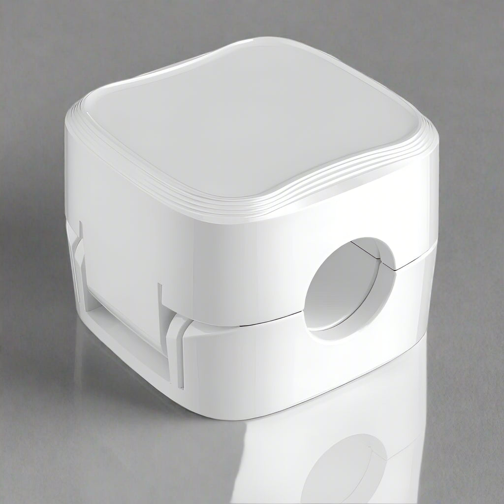 White magnetic cable clips organizer for tech cable setup