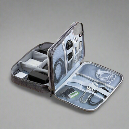 Grey tech bag organizer.