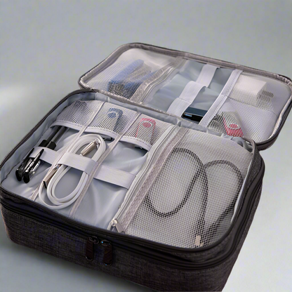 Grey tech bag organizer.