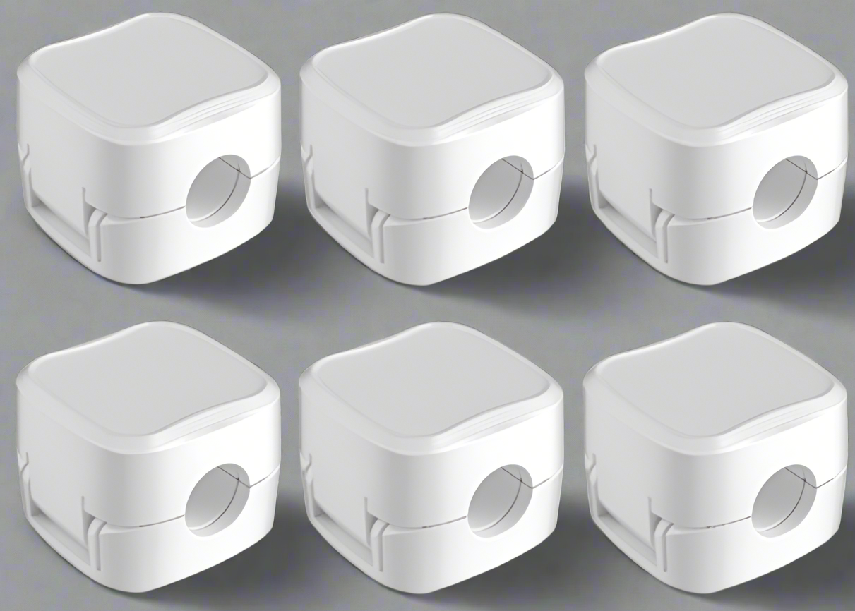 White magnetic cable clips organizer for tech cable setup


