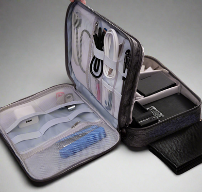 Grey tech bag organizer.