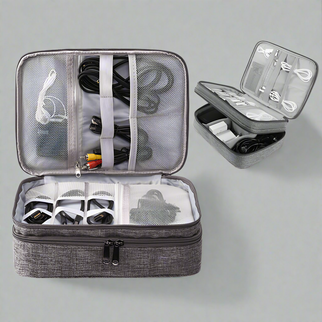 Grey tech bag organizer.